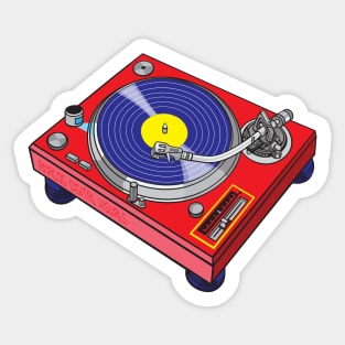 Turntable  (Alizarin + Jacksons Purple Colorway) Analog / Music Sticker